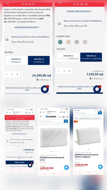 Ostali proizvodi za kuću: Dormeo set za spavanje – Hero + dodatni artikli Dormeo proizvoda - — 19