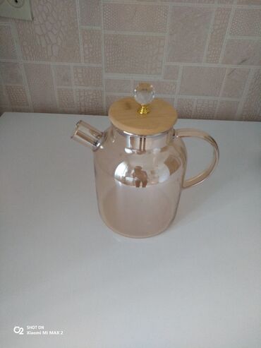 эмалированные посуды: Чайник стеклянный, обьемом 1.200, новый