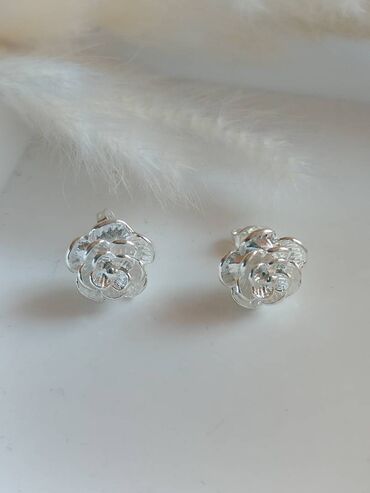 roze srebro: Screwback earrings, Material: Silver