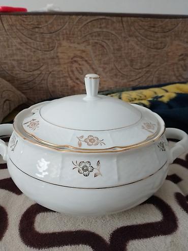 jysk solje za caj: Porcelanska supijera sa poklopcem - Materijal: kvalitetan porcelan — 1
