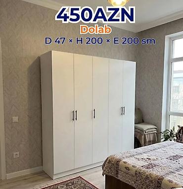 quzu derisi: Ağ rəngli 4 qapılı paltar dolabı Ölçülər: - Dərinlik: 47 sm - — 1