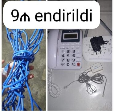 notebook qiymetleri ucuz: Modem, Telefon və 5 metrlik kabel. 3-ü birlikdə 15 manat!!