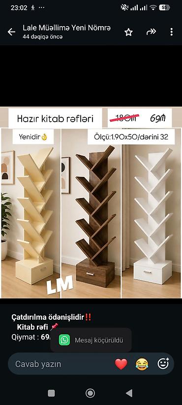 *Çatdırılma ödənişlidir‼️* *Kitab rəfi* 📌 Qiymət : *69₼* lalafo.az -da *Çatdırılma ödənişlidir‼️* *Kitab rəfi* 📌 Qiymət : *69₼*