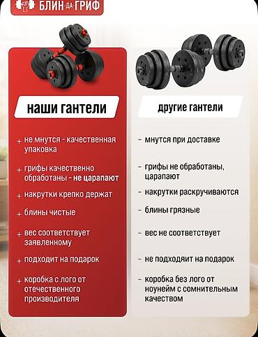 хоккейные форма: Домашняя силовая система «Блин-да-Гриф» 20 кг — набор гантелей и — 8