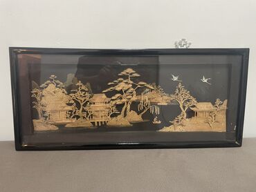 сувениры и картины ручной работы: Панно диорама китай ручная работа 50-е годы, 62,5 на 27,5 см, в