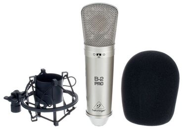 микрофон колонка: Конденсаторный микрофон Behringer B-2 PRO серебристого цвета. Имеет