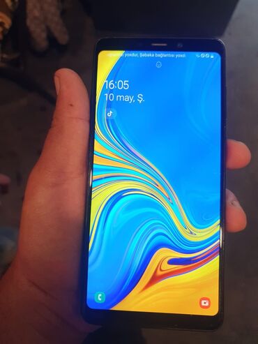 Samsung: Samsung Galaxy A9, 128 GB, rəng - Göy, Zəmanət, Sensor, Barmaq izi