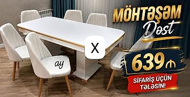 Möhtəşəm Dəst – yemək otağı üçün masa və 6 stul komplekti. - Dizayn