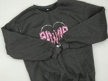 czarne bluzki dekolt w łódkę: Sweatshirt, M (EU 38), condition - Fair