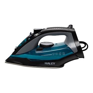 Buxarlı ütülər: №: 16560 Məhsulun adı: Ütü Haley HY-259, Keramika, 2400 Vt, Qara, Mavi — 1