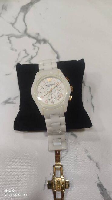 İşlənmiş, Qol saatı, Emporio Armani, rəng - Ağ