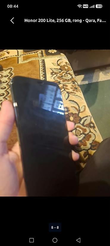 klarnet mikrofonu: Honor 200 Lite, 256 GB, rəng - Qara, Barmaq izi — 2