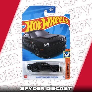 tab 2: Hot wheels ‘18 Dodge Challanger SRT Demon 👇🏻 • Qutusu açılmayıb