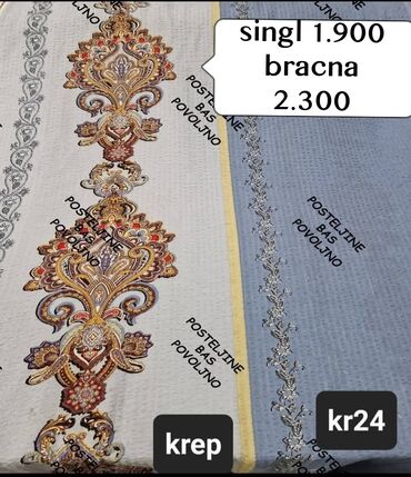Posteljina: Bračna, Krep, bоја - Šareno, Domaće — 2