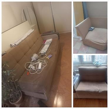 Bej rəngli yumşaq mebel dəsti - 1 ədəd üçnəfərlik divan – sadə