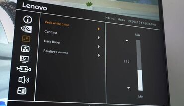 Monitorlar: Lenovo Legion 25inc, 360 Hz, 1 ms, 1920x1080, Fast IPS, USB-C, G-Sync — 9