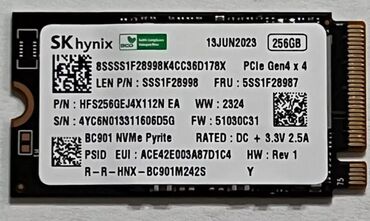 hard disk temiri: Daxili SSD disk Hynix, 256 GB, M.2, Yeni