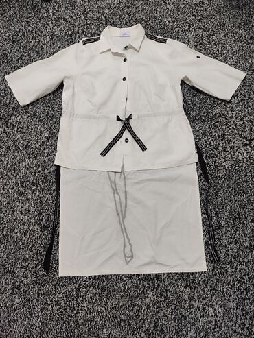 детская рубашка: Школьная форма, цвет - Белый