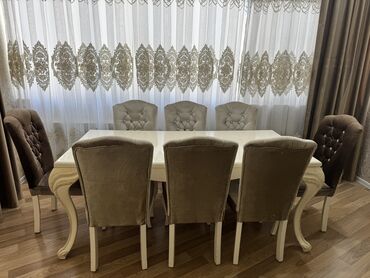 Masa və oturacaq dəstləri: Qonaq otağı üçün, İşlənmiş, Açılmayan, Dördbucaq masa, 8 stul -da lalafo.az — 2 Masa və oturacaq dəstləri: Qonaq otağı üçün, İşlənmiş, Açılmayan, Dördbucaq masa, 8 stul — 2