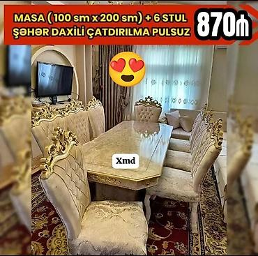 avanqard stol stul: Qonaq otağı üçün, Yeni, Açılmayan, Dördbucaq masa, 6 stul — 1