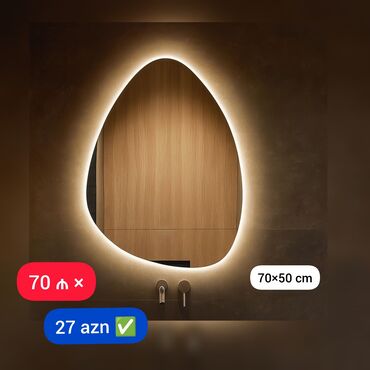 divar ucun dekor: Зеркало Настенное, С подсветкой