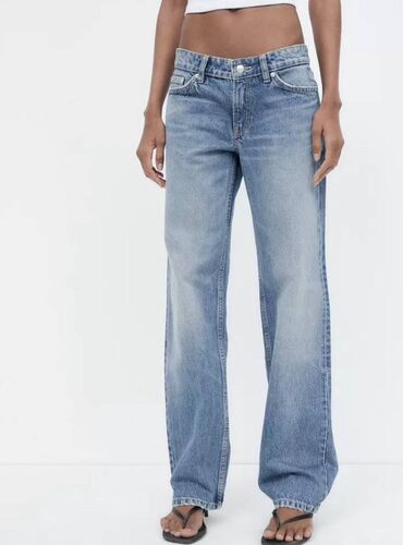 джинсы высокая посадка: Жынсылар, Түз, Zara, Белден ылдый, XS (EU 34), 2XS (EU 32), Стандарт