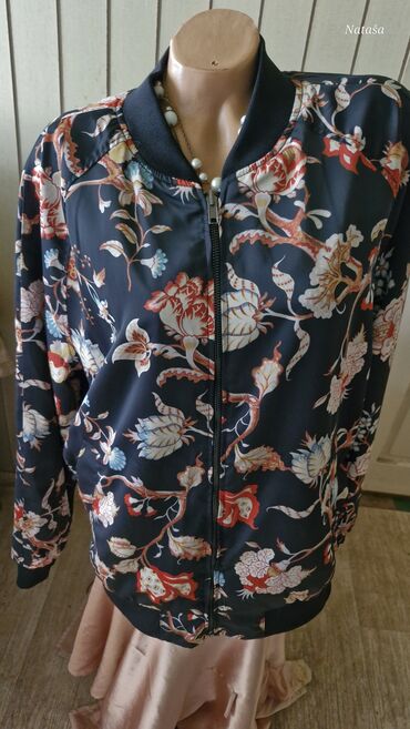 moto jakna zenska: H&M, XL (EU 42), Polyester, Floral, Single-colored