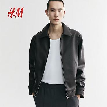 Мужская куртка, M, H&M, Новый, цвет - Черный, Самовывоз