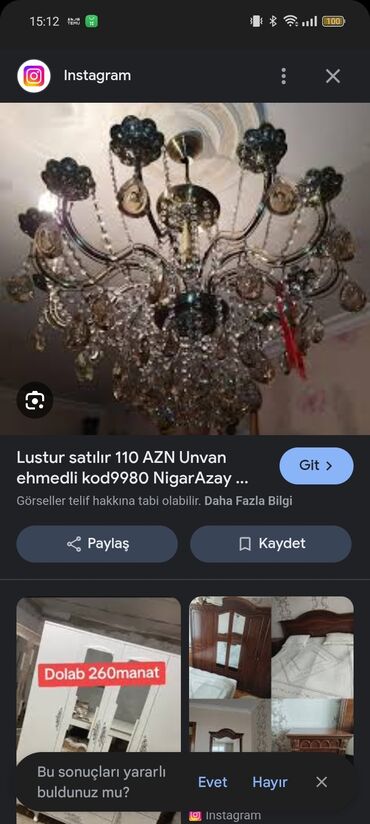 şamdan al: Çılçıraq, 10 və daha çox lampa, Xrustal