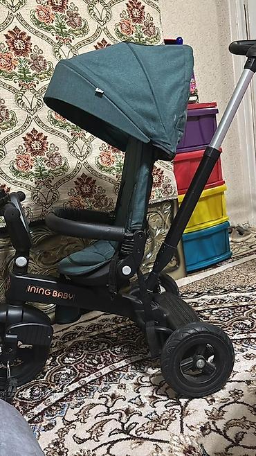 Детские велосипеды: Детский трёхколесный велосипед с сиденьем тёмно-зелёного цвета и — 4