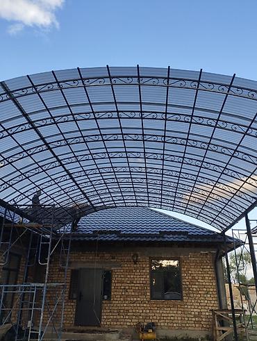Навесы: Навес, Арочный, Металл, Поликарбонат, Установка — 14