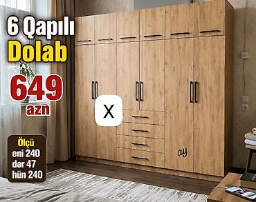 qapi taxta: 6 qapılı paltar dolabı - Material: ağac teksturalı laminat (isti — 1