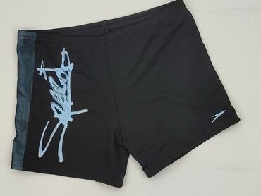 czarny dół od stroju kąpielowego z wysokim stanem: Bottom of the swimsuits, Speedo, 12 years, 146-152 cm, condition - Very good