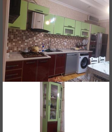 Шкафы: Metbex mebeli satilir 300 azn olcu 5 metr. Uzerinde moyka qaz peci