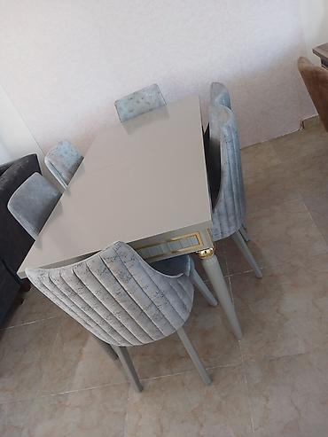 Ev və bağ: Yemək otağı üçün modern dəst – yüksək keyfiyyətli masa və stullarla - — 9