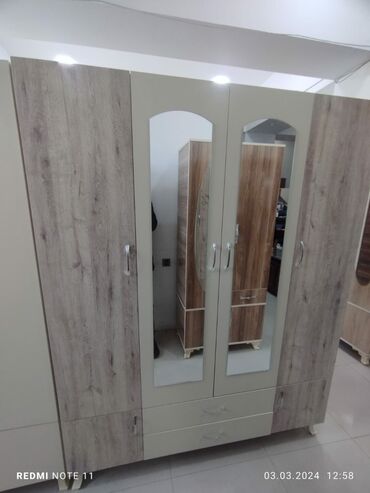 Dolablar: Yeni, Açılan, 4 qapılı Düz dolab, Qarderob, paltar dolabı — 11