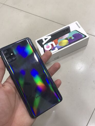 Samsung: Samsung Galaxy A51, 128 GB, rəng - Qara, Düyməli, Barmaq izi, İki sim kartlı