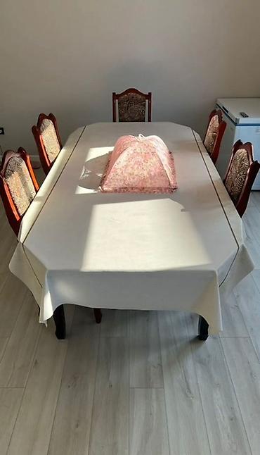 study table: Обеденная группа в классическом стиле: большой раздвижной стол и 6 — 1