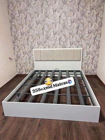 Çarpayılar: Mebel dəstləri və yataq modelləri - İki nəfərlik çarpayı karkası: Ağ — 1