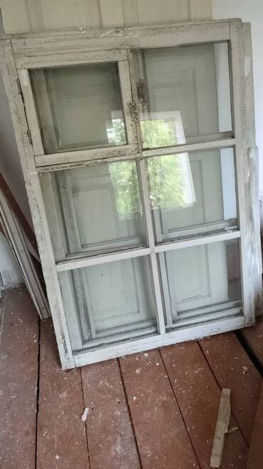 окна стекло: Деревянное окно, цвет - Белый, Б/у, Самовывоз