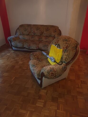 namestaj arandjelovac: Three-seat sofas, Textile, color - Beige, Used