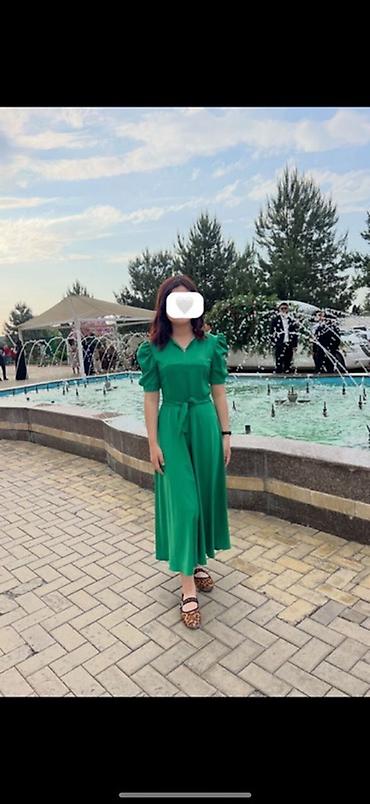 Платья и одежда женская — несколько моделей 1) Зеленое платье миди - — 3