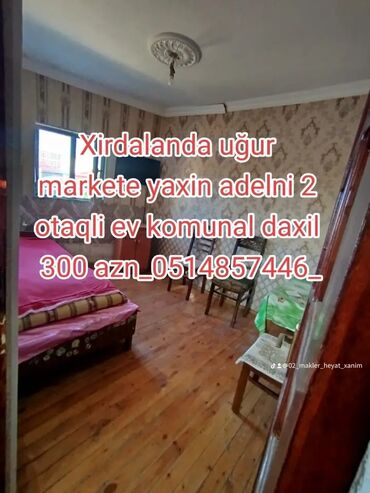 20 sahe kiraye evler: 80 kv. m, 2 otaqlı, Kombi, Qaz, İşıq