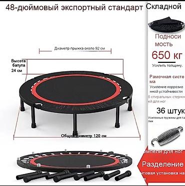 батута: Складной мини-батут 48" (120 см) - Общий диаметр: 120 см - Диаметр — 1