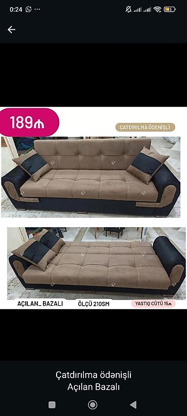Диваны: Açılan-bazalı divan - Transformasiya: Asanlıqla açılıb tam səthli — 1
