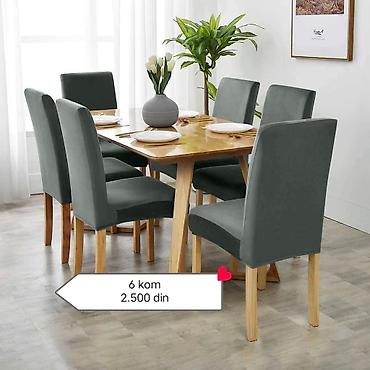 Prekrivači za nameštaj: 🍃Navlake za stolice🍃 🍃Paket sadrži 6 komada 🍃Materijal-pliš 🍃Cena-2500 — 6