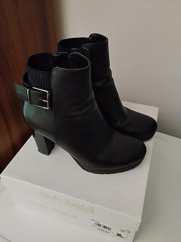 Ženske kožne ankle čizme Claudia Donatelli - Boja: crna - Materijal
