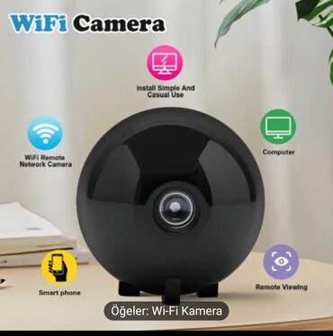 4k kameralar: Wifi kamera bataryalı sd kart telefonla müşahidə dəstəkləyir