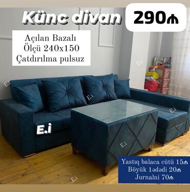 Masa və oturacaq dəstləri: Künc divan, Açılan, Pulsuz çatdırılma