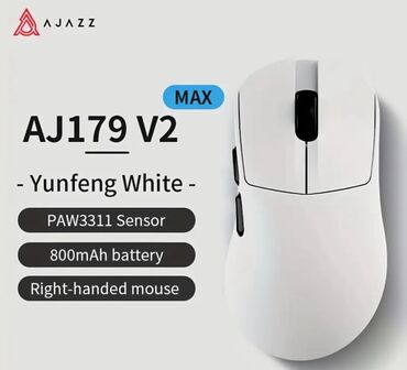 Kompüter və noutbuk aksesuarları: AJAZZ AJ179 V2 "Yunfeng White" simsiz kompüter siçanı sağ əllə